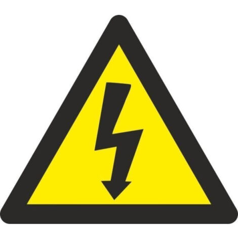 Señal de peligro riesgo eléctrico Triangular Rayo homologada SEKURECO                         Lado 150 mm                          ADHESIVOS DE VINILO
