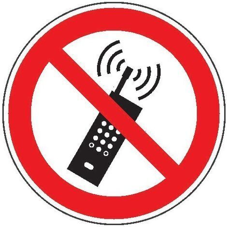 Señal de prohibición Prohibido las comunicacio­ nes móviles lámina, autoadhesiva D200