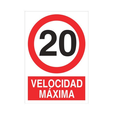 Señal de prohibición Velocidad máxima 20                                                   Poliestireno       210X148
