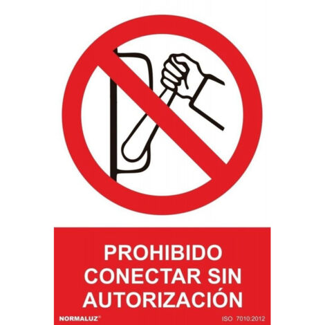 Cartel Prohibido el paso a personal no autorizado, ISO 7010, lámina  adhesiva, 200 mm, pack=10 uds