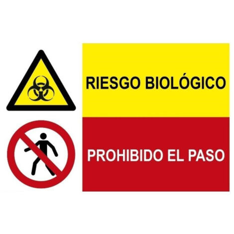 Señal de riesgo biológico, prohibido el paso SEKURECO Adhesivo vinilo