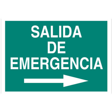 Señal de Salida de Emergencia con flecha derecha                                                   Señal PVC luminiscente       210X148