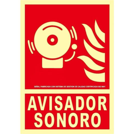 Señal de seguridad Avisador Sonoro en aluminio Clase A SEKURECO