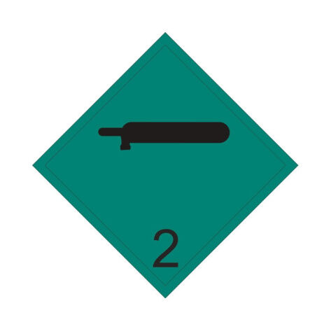 Señal de seguridad (PELIGRO DE CLASE 2) Gases no inflamables                                                          100X100 Material AD