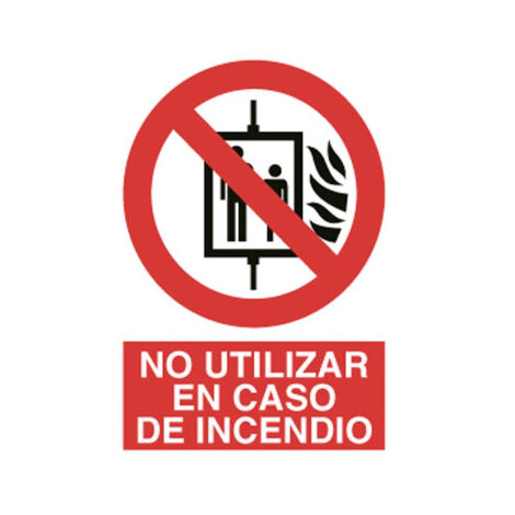 Señal de seguridad Prohibido usar en caso de incendio Poliestireno 297X210