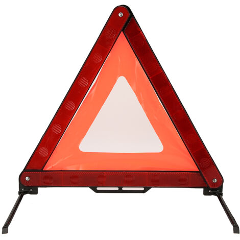 Señal de seguridad triangular reflectante y plegable para aparcamiento de coches en situaciones de emergencia.