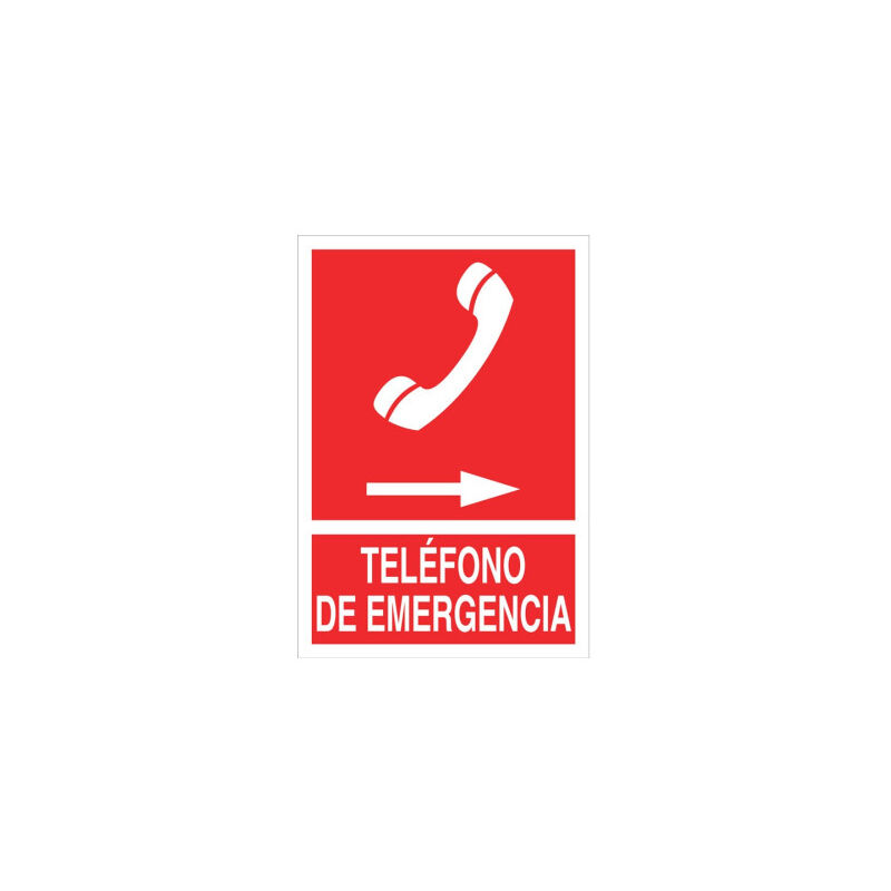 

Señal de socorro pictorama y texto - Teléfono de emergencia derecha | 148x105 mm