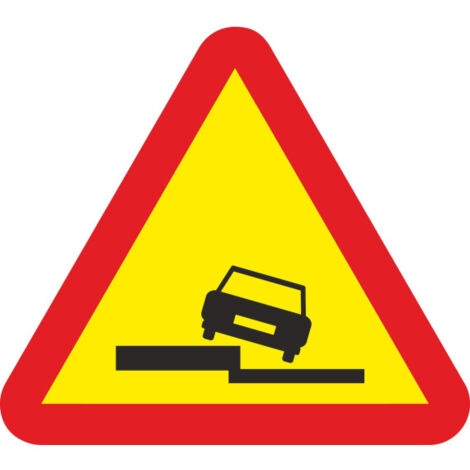 Señal de tráfico de advertencia de escalón lateral SEKURECO