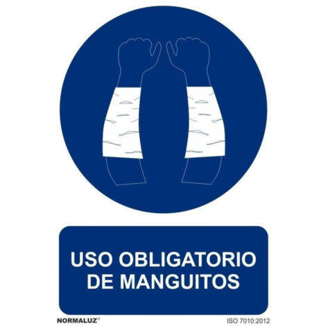 Señal de Uso Obligatorio de Manguitos SEKURECO                         800 x 1200 mm                          PVC 3 mm