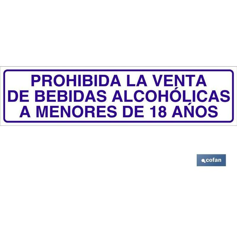 

PLIMPO señal glasspack adhesiva 175x45 prohibida la venta de bebidas alcohólicas a menores de 18 años