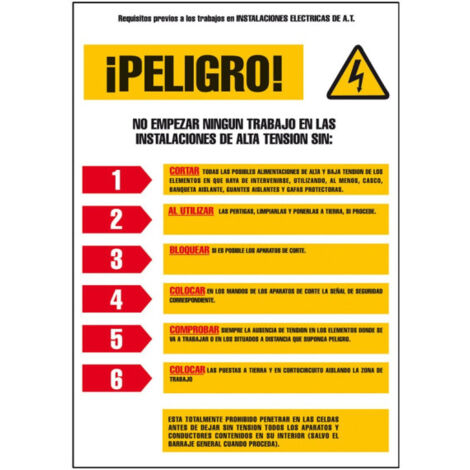 Señal Eléctrica ¡Peligro! | 200 x 300 mm - PVC TTE 0'3 mm