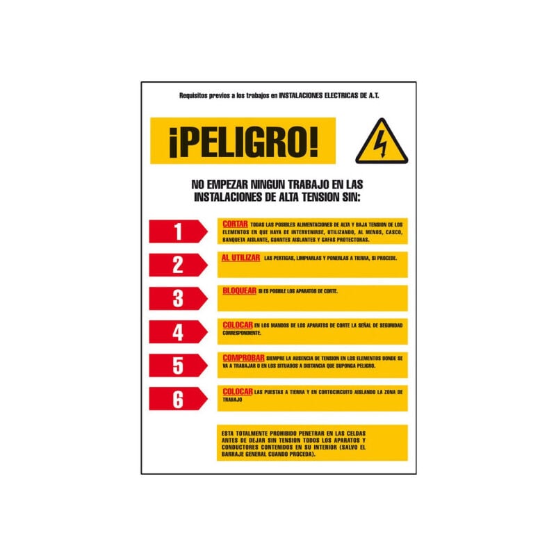 

Señal Eléctrica ¡Peligro! | PVC TTE 0'3 mm - 300 x 400 mm
