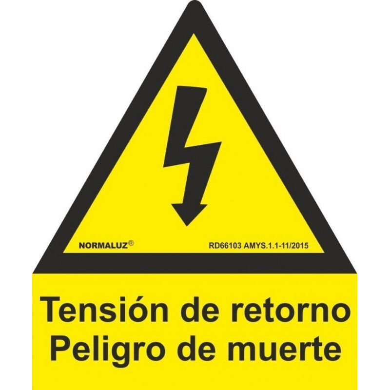 

Señal Eléctrica Pentágono Tensión de Retorno Peligro de Muerte | Lado 105 mm - ADHESIVOS DE VINILO (Pack de 10 Unds)