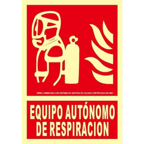 Señal Equipo autónomo de respiración en aluminio Clase A fotoluminiscente SEKURECO