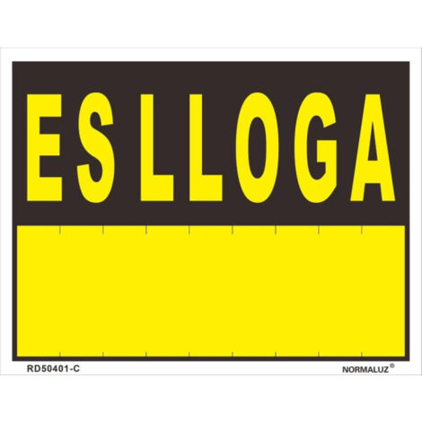 Señal "Es Lloga" amarillo en Catalán