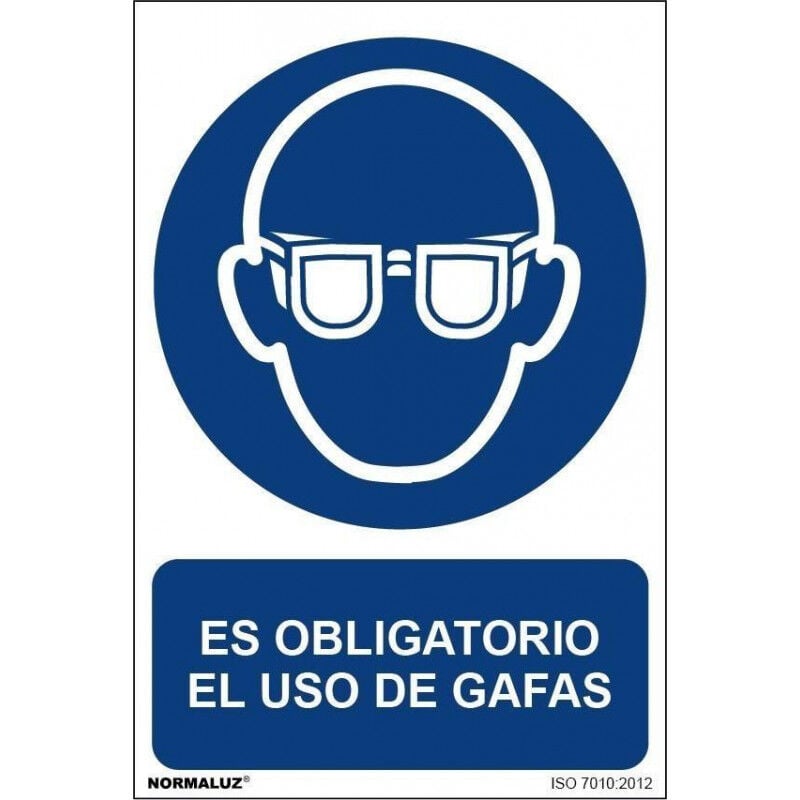 

Señal Es Obligatorio El Uso de Gafas Con Tintas UV | ALUMINIO 0'5 mm - 300 x 400 mm