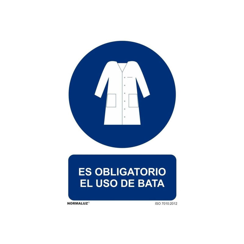 

Señal Es Obligatorio El Uso de La Bata Con Tintas UV | 210 x 300 mm - ALUMINIO 0'5 mm