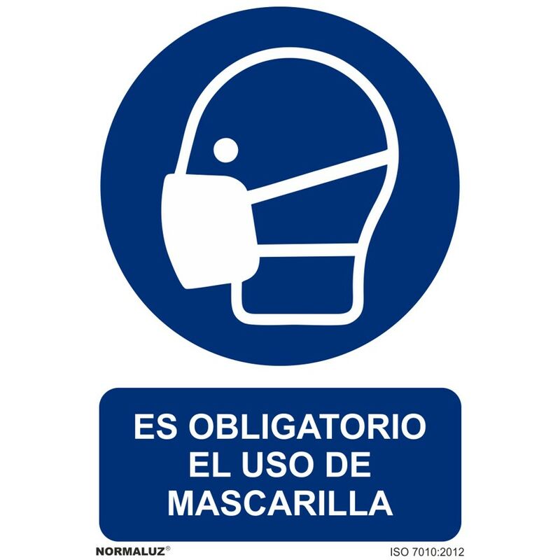 

Adhesivo Obligatorio El Uso de mascarilla vinilo 20x30 cm Azul