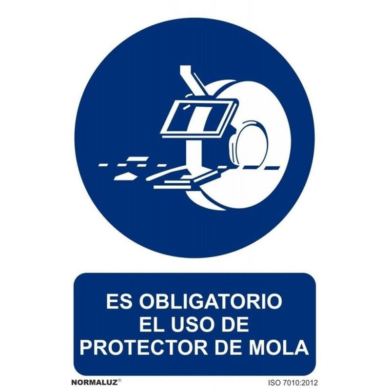 

Señal Es Obligatorio El Uso de Protector de Mola Con Tintas UV | 300 x 400 mm - PVC GLASSPACK 0'7 mm