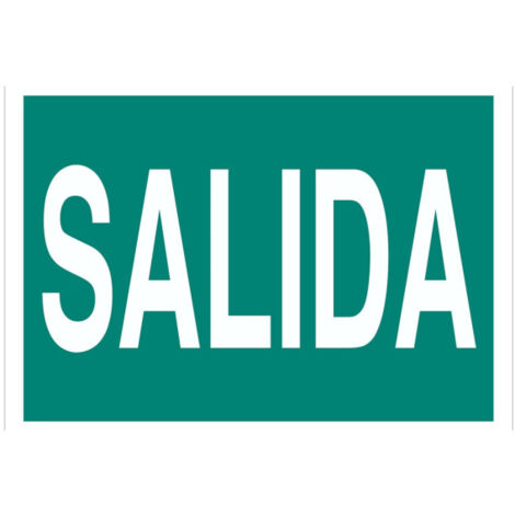 Señal evacuación de solo texto Salida en material PVC luminiscente                                                   Señal PVC luminiscente       210X148