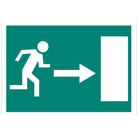 Señal evacuación fotoluminiscente Salida de emergencia puerta derecha Señal PVC luminiscente 210X148