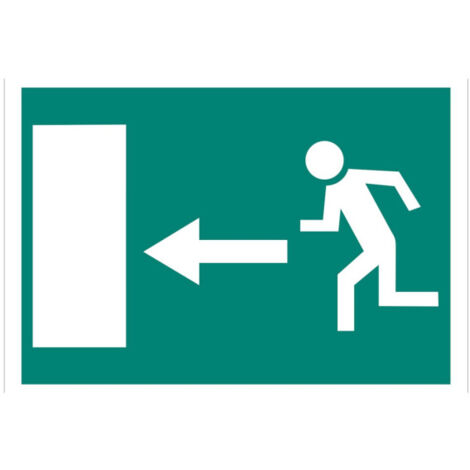 Señal evacuación luminiscente Salida de emergencia puerta izquierda Señal PVC luminiscente 210X148