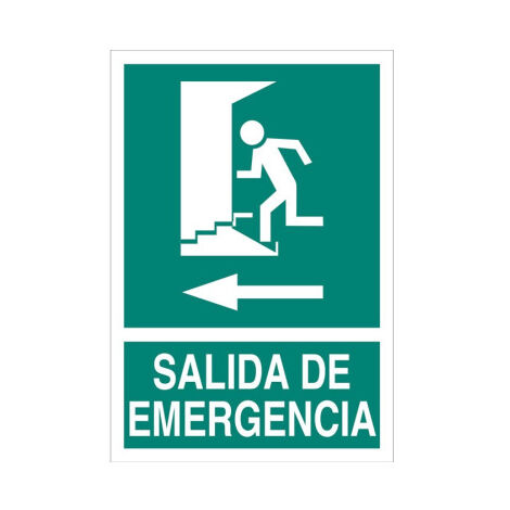 Señal evacuación Salida de Emergencia puerta izquierda                                                          210X148