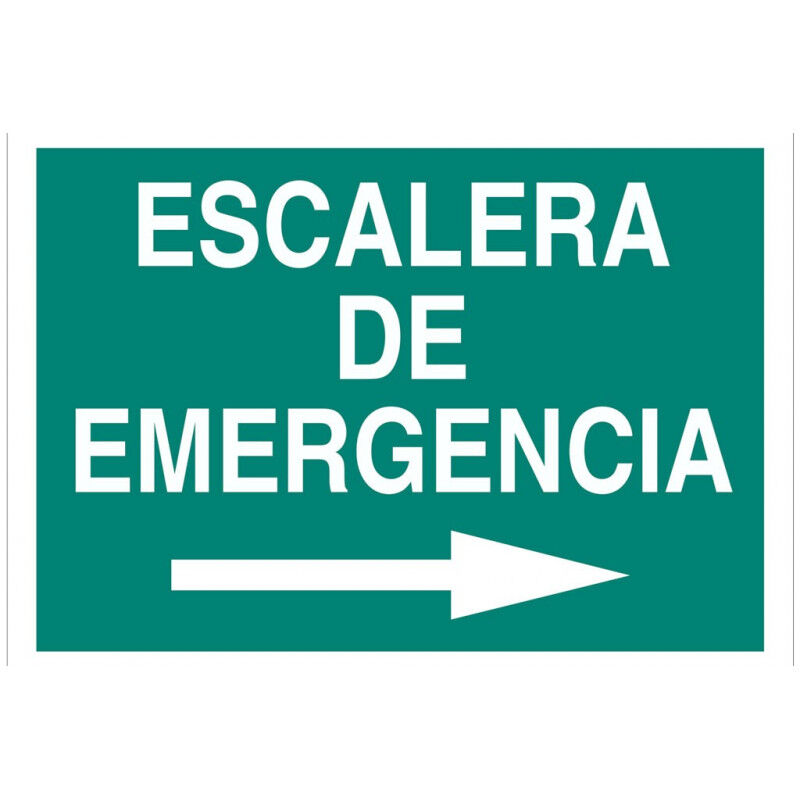 

Señal evacuación solo texto - Escalera de Emergencia derecha | 148X105 - Señal PVC luminiscente