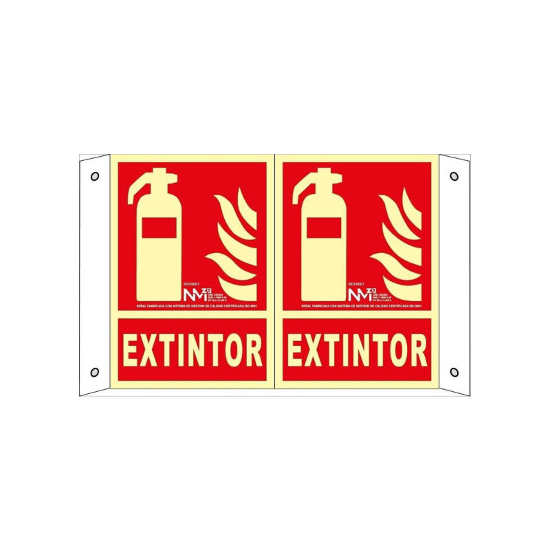 

Señal Extintor Panorámica Luminiscente | 210 x 300 mm - CLASE B (PVC 0'7 mm)