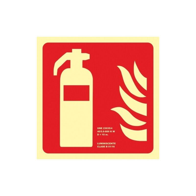 

Señal Extintor (Sin Texto) Luminiscente | PVC Glasspack 0'4 mm - 210 x 210 mm