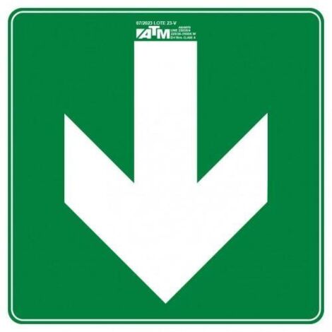 Señal flecha bidirección ATM PVC clase A 90x30 cm, resistente y duradera.