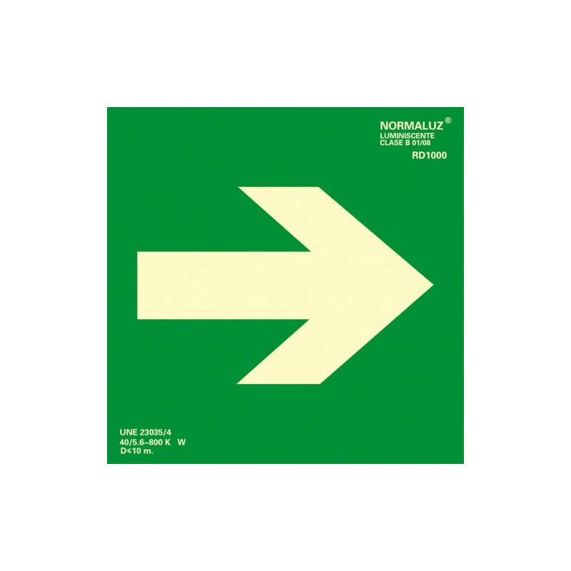 

Normaluz - Cartel Pvc Luminiscente 21* 21 Flecha Dcha