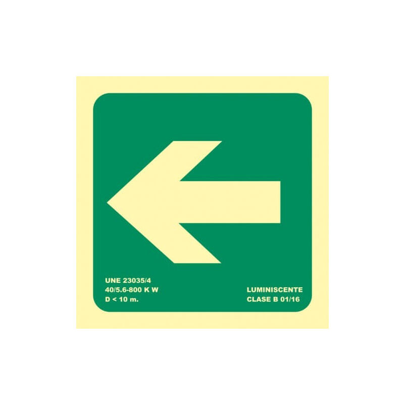 

Señal Flecha Izquierda Luminiscentes | CLASE B (PVC 0'7 mm) - 105 x 105 mm