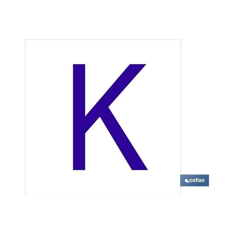 

PLIMPO señal glasspack adhesiva 62x62mm. k letra en glasspack a