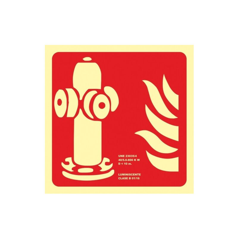 

Señal Hidrante (Sin Texto) Luminiscente | CLASE B (PVC 0'7mm) - 670 x 670 mm