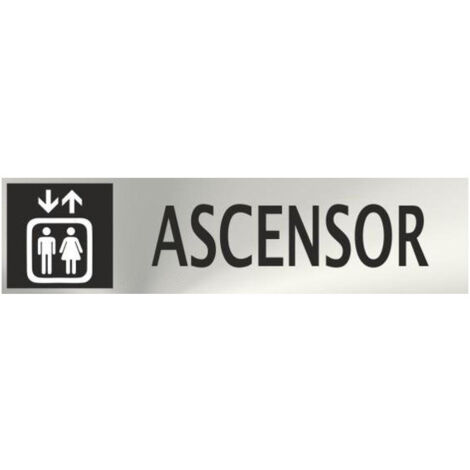Señal informativa de Ascensor Acero Inoxidable de 0'8mm 50 x 200 mm SEKURECO