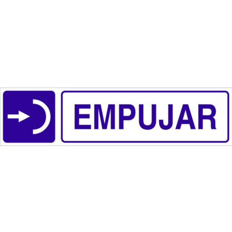 Señal informativa para puertas Empujar, de texto y pictograma                                                          175x45 mm