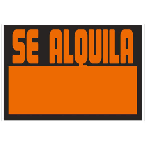 Señal informativa Se Alquila (amarillo y naranja) AC5  Naranja                                                        500X400 mm
