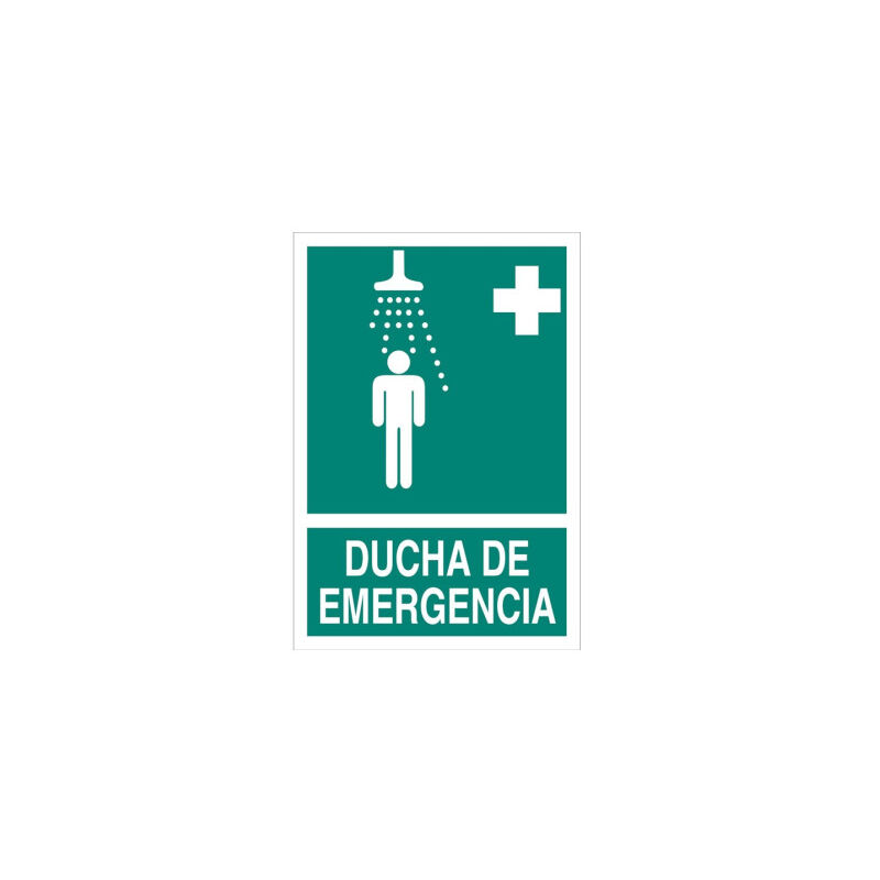 

Señal de evacuación pictorama y texto - Ducha de Emergencia | 148X105 - Señal PVC luminiscente