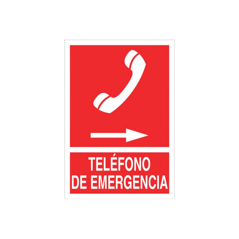 

Señal de socorro pictorama y texto - Teléfono de emergencia derecha | 210x148 mm