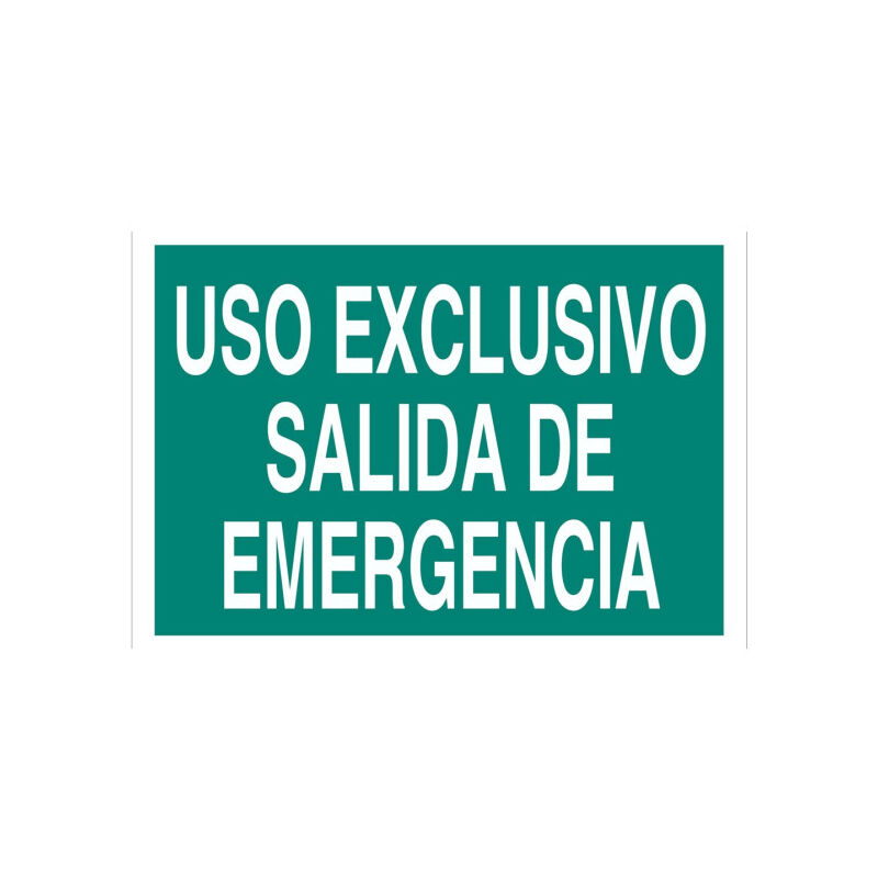 

Señal evacuación solo texto - Uso Exclusivo Salida de Emergencia | 420X297 - Señal PVC luminiscente