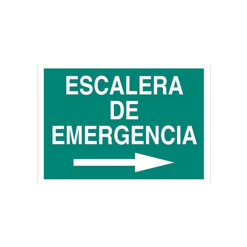 

Señal evacuación solo texto - Escalera de Emergencia derecha | 420X297 - Señal PVC luminiscente