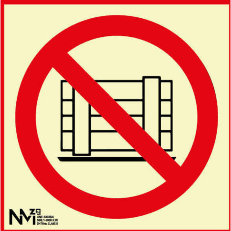 Señal "No Obstruir - Salida de Emergencia" 210 x 210 mm CLASE B (PVC 0'7 mm)