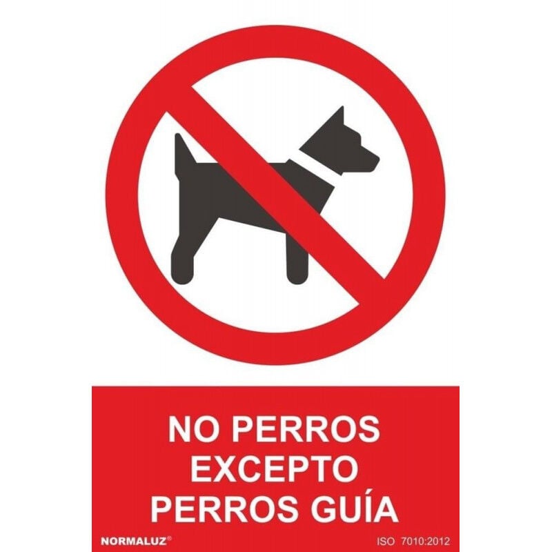 

Señal No Perros Excepto Perros Guía Con Tintas UV | ADHESIVOS DE VINILO - 100 x 150 mm