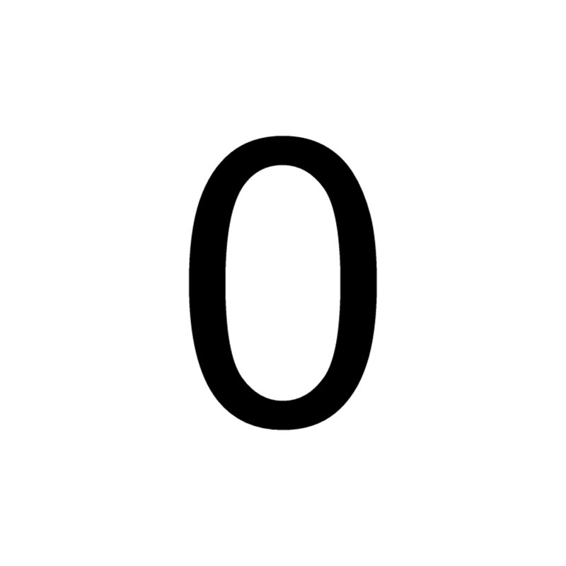 

Señal Número Adhesivo de Vinilo Transparente (320 unds/Número) | 40 x 25 mm - Número 0