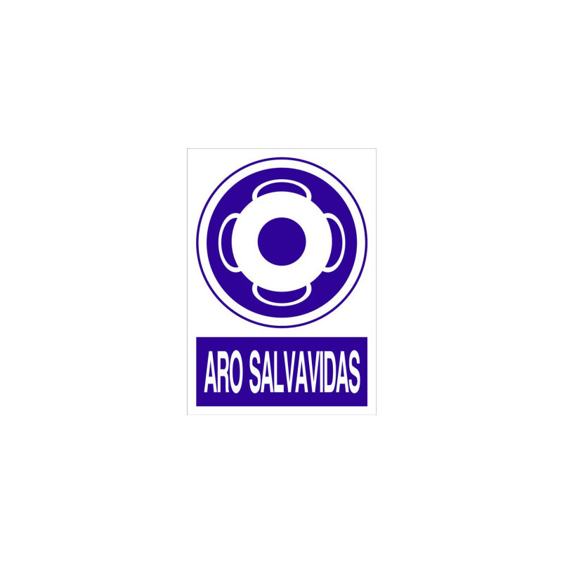 

Señal obligación pictorama y texto - Aro salvavidas | 148x105 mm