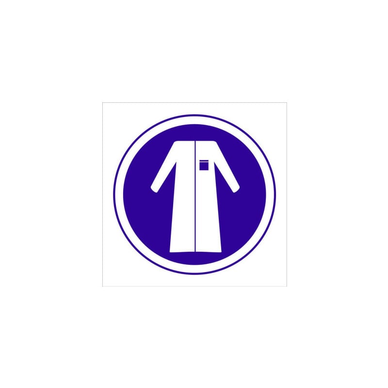 

Señal obligación solo pictorama - Obligatorio bata | Adhesivo - 105x105 mm