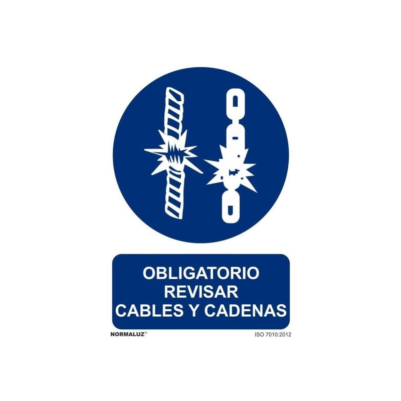 

Señal Obligatorio Revisar Cables Y Cadenas Con Tintas UV | ALUMINIO 0'5 mm - 300 x 400 mm