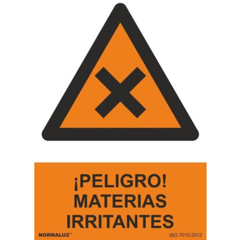 Señal ¡Peligro! Materias Irritantes Con Tintas UV | ADHESIVOS DE VINILO - 100 x 150 mm