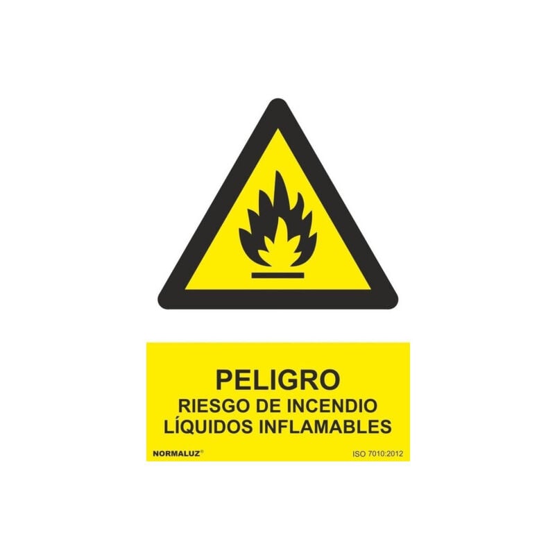 

Señal Peligro Riesgo de Incendio Líquidos Inflamables Con Tintas UV | 300 x 400 mm - PVC GLASSPACK 0'7 mm